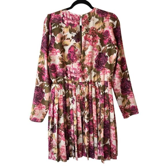 Leith pleated skirt floral dress size M Spring Easter Colorful - Picture 2 of 10